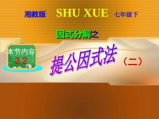 湘教版七年级下册第三章32提取公因式法（）（2）