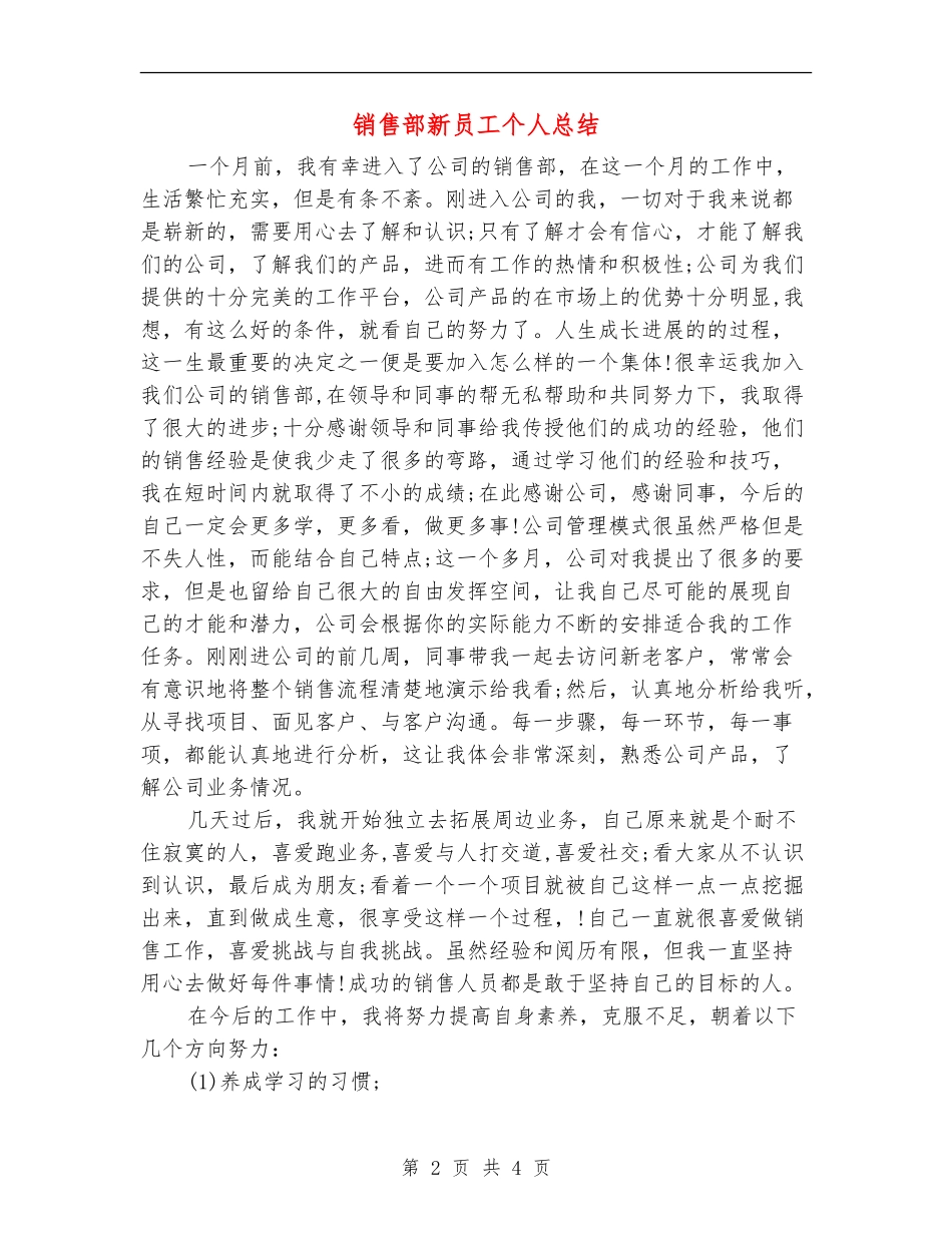 销售部新员工个人总结_第2页
