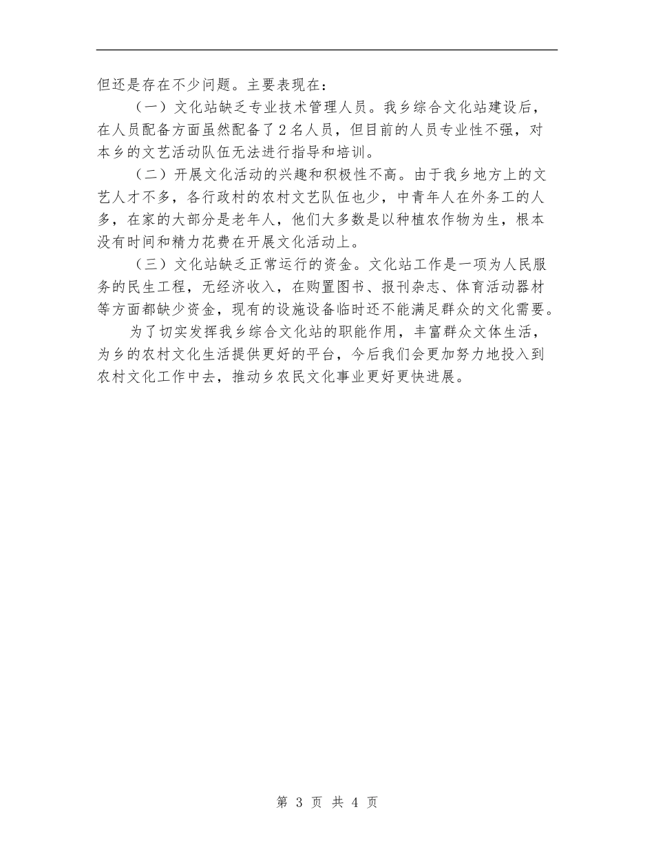 乡综合文化站建设自查报告_第3页