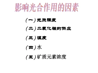 影响光合作用因素