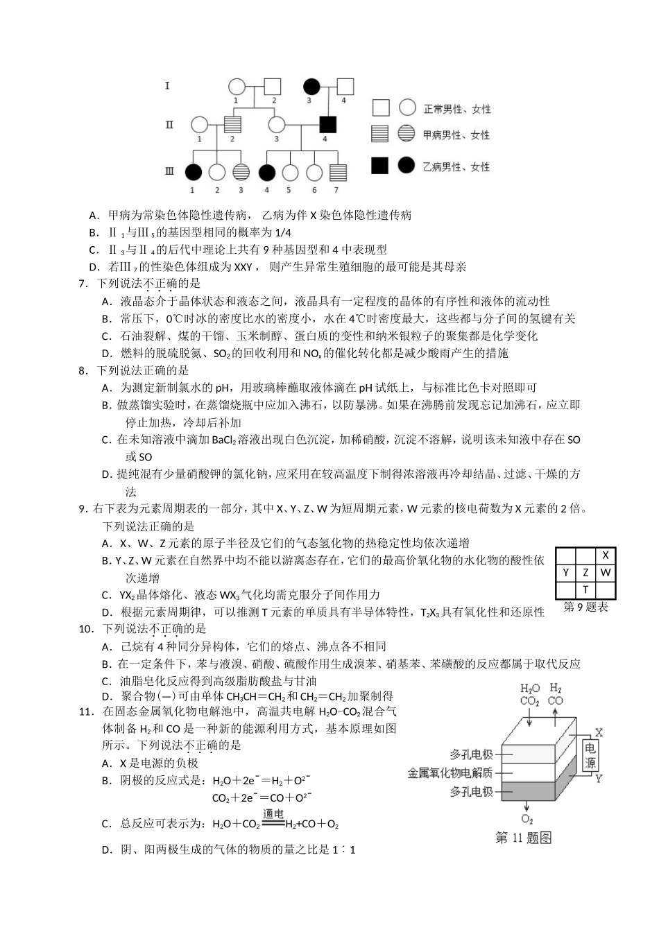 2015年高考浙江理综卷_word版有答案_第2页