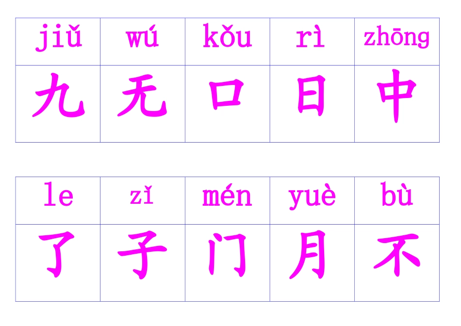 小学生字卡片制作模板_第2页
