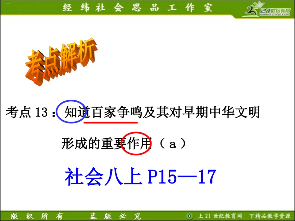 考点9知道百家争鸣及其对早期中华文明形成的重要作用（a）（复习课件）_第2页
