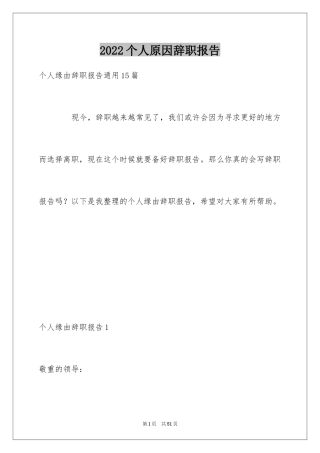 2024个人原因辞职报告_97