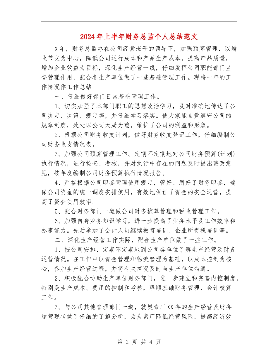 2024年上半年财务总监个人总结范文_第2页