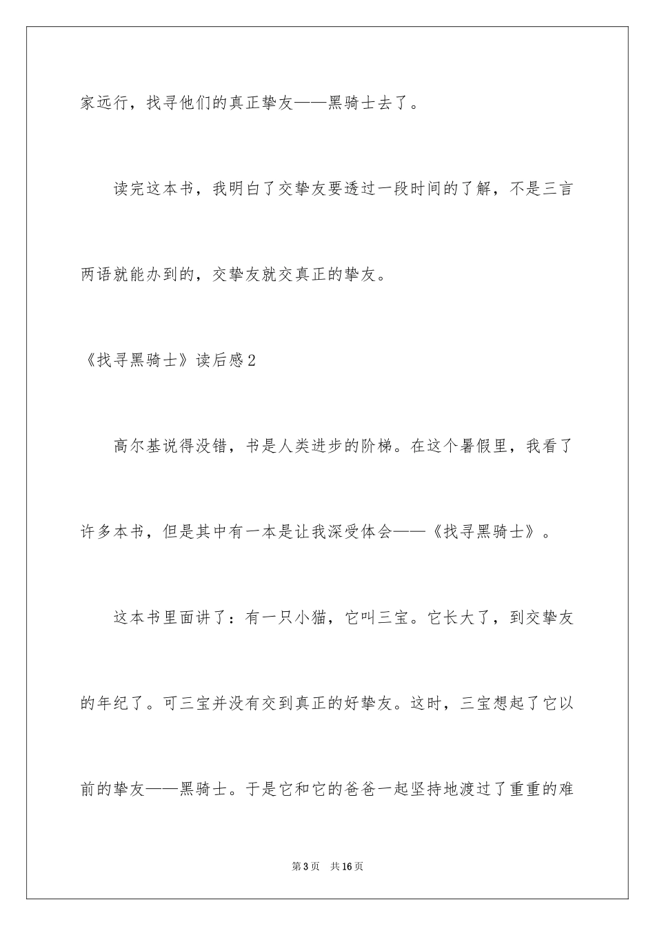 2024《寻找黑骑士》读后感_1_第3页
