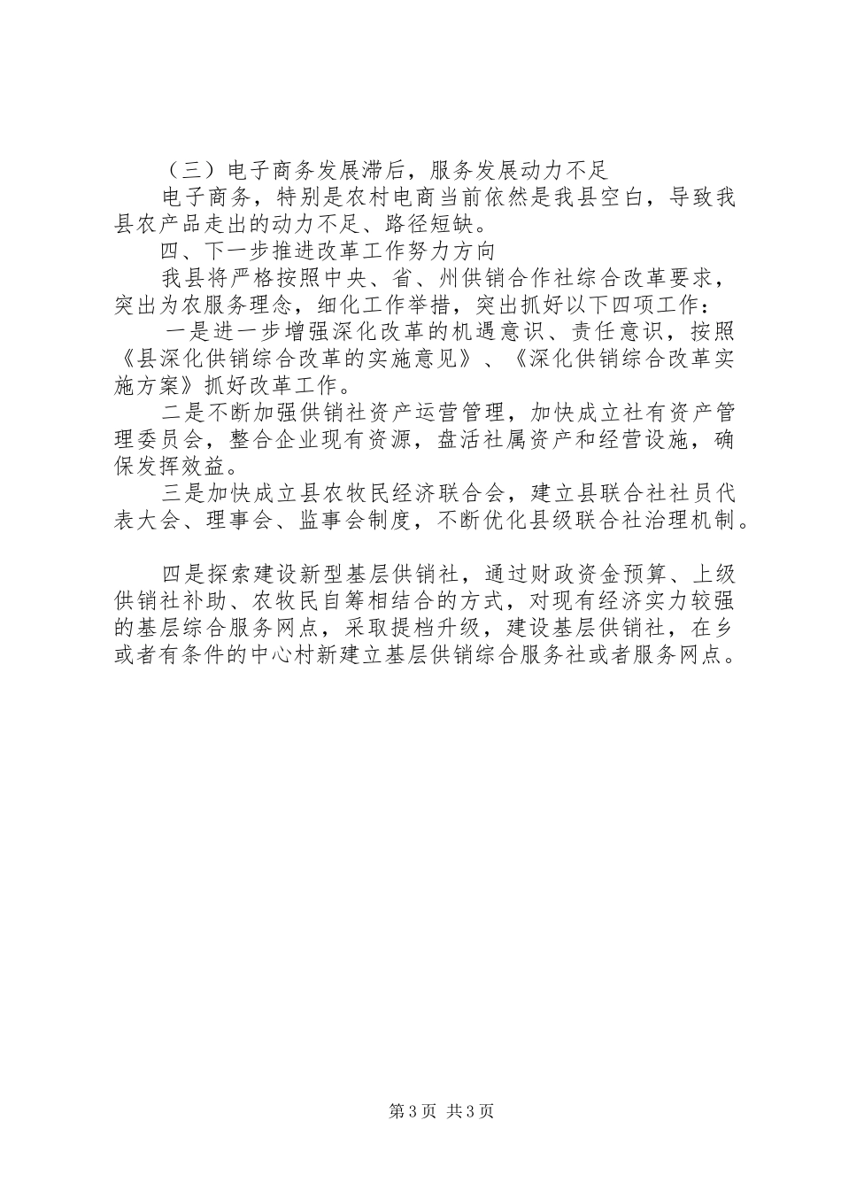 供销综合改革及业务工作汇报_第3页