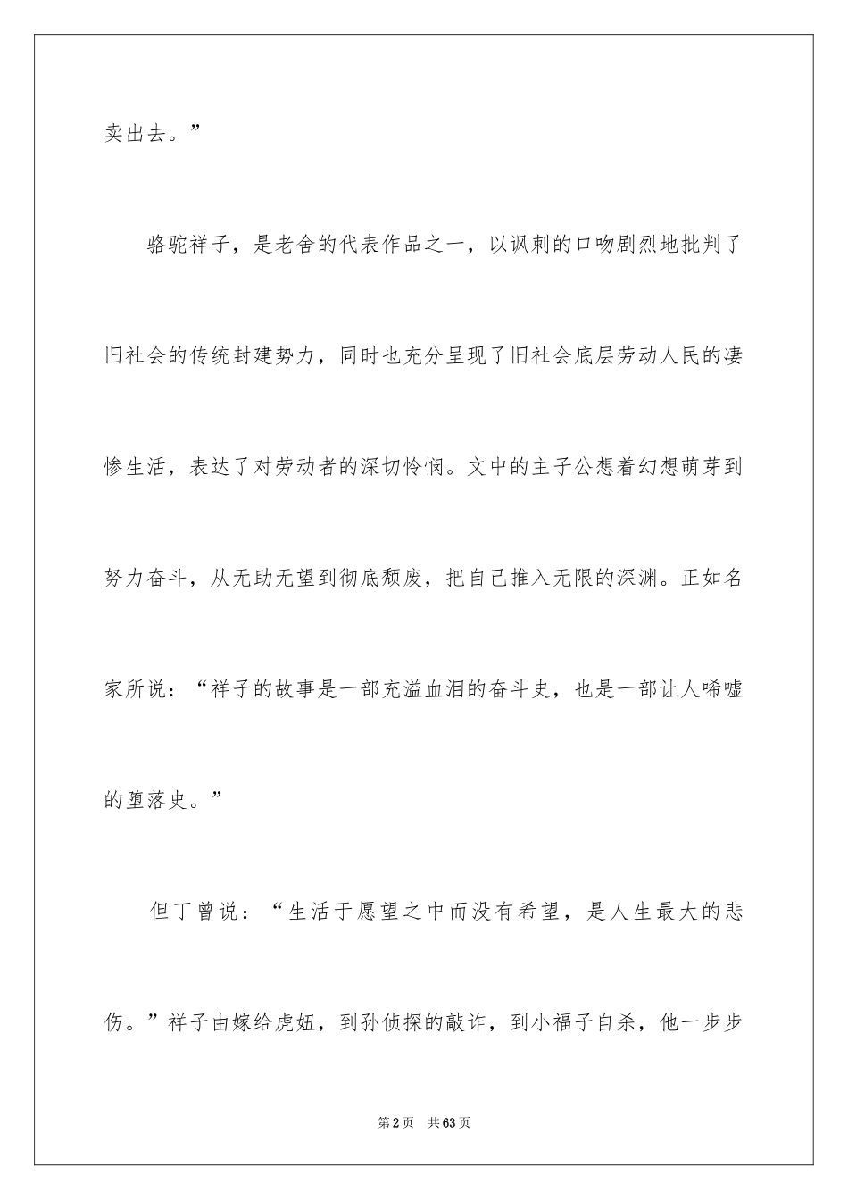 2024《骆驼祥子》读后感_72_第2页