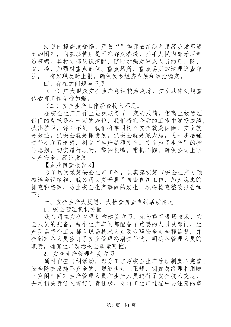 企业自查自检报告_第3页