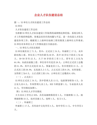 企业人才队伍建设总结 