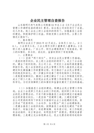 企业民主管理自查报告