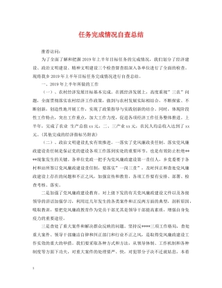 任务完成情况自查总结 