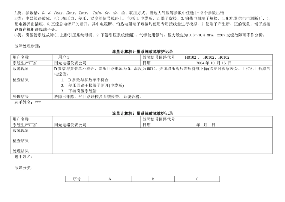 仪表职业技能竞赛实际操作(采输仪表专业)之5天然气计算机计量系统故障判断与恢复_第3页