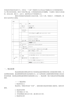 商场常见促销方式