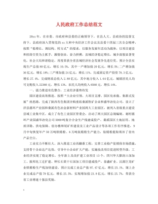 人民政府工作总结范文 