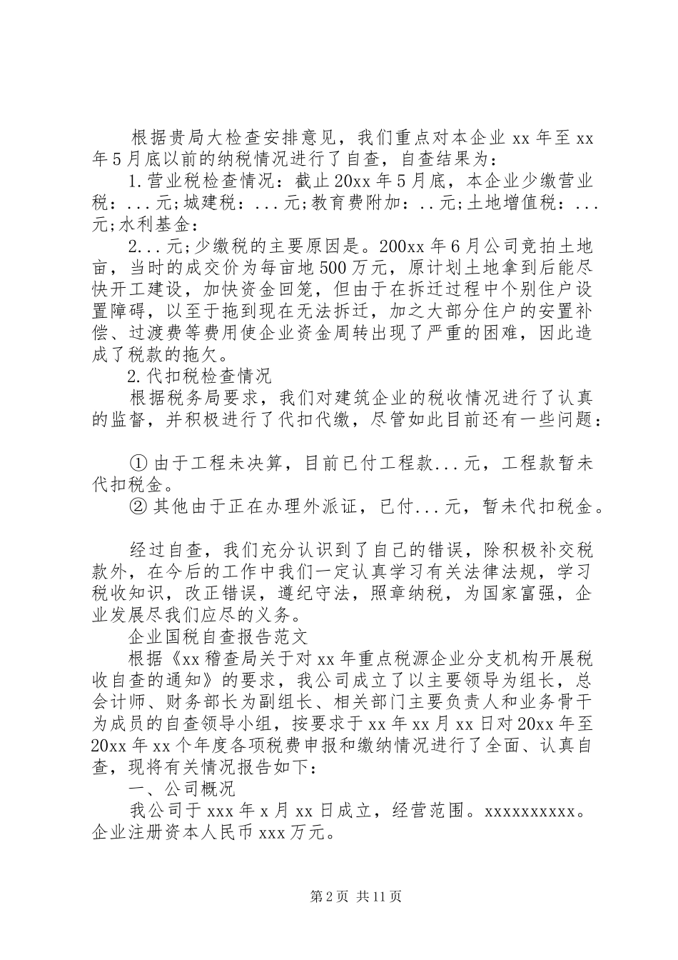 企业国税自查报告_第2页