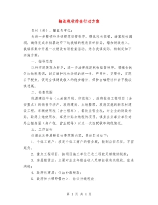 税收排查行动方案