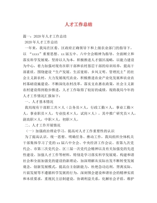 人才工作总结2 