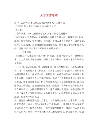 人才工作总结 