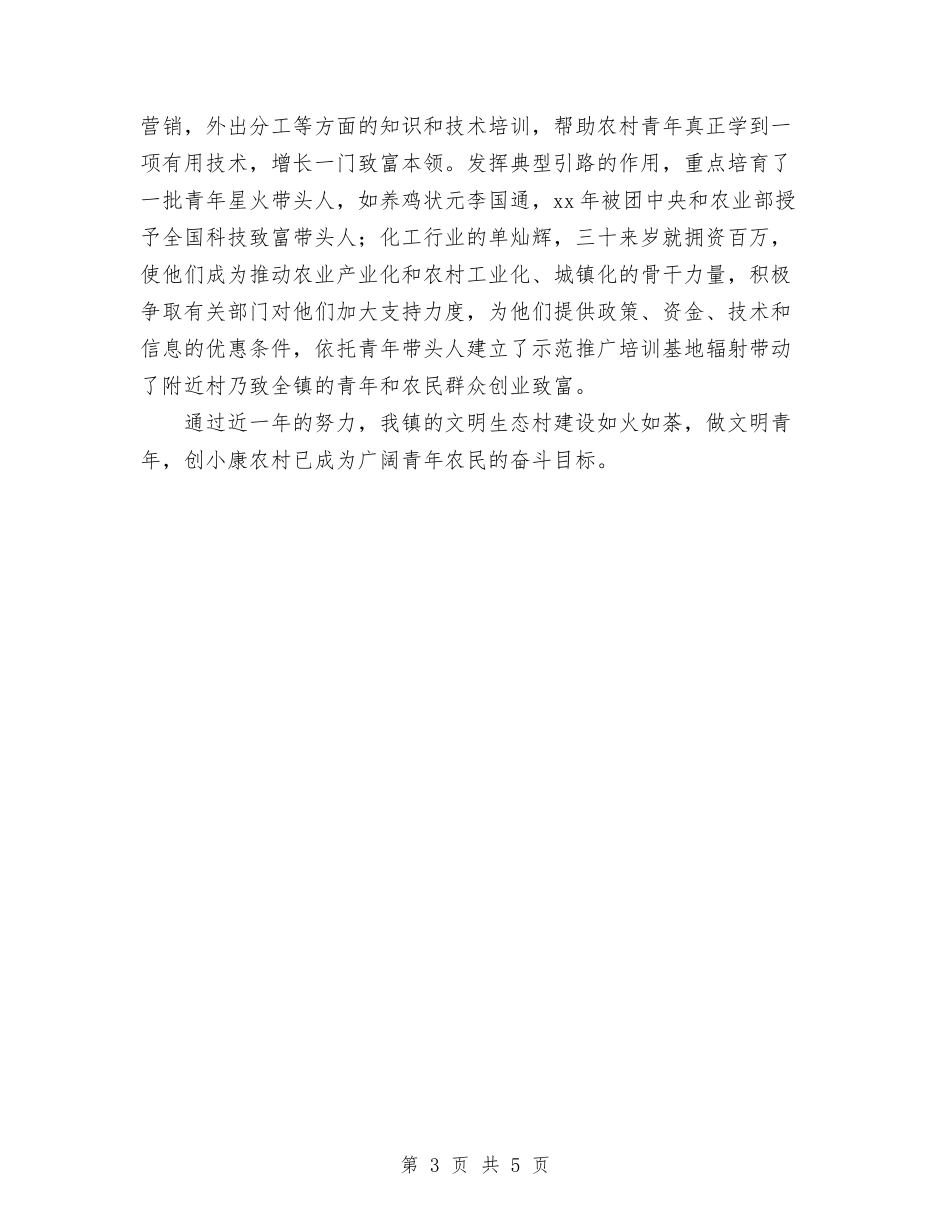 2024年镇团委年度总结与2024年镇妇联工作总结及2024年计划范文汇编_第3页