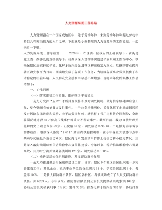 人力资源局的工作总结 