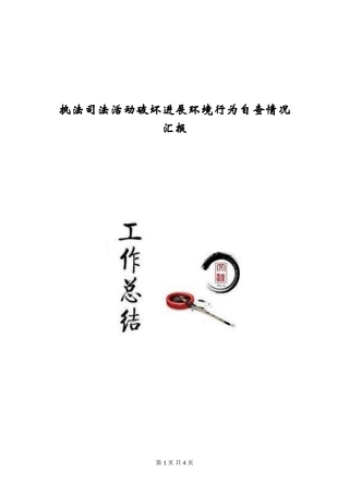 执法司法活动破坏发展环境行为自查情况汇报
