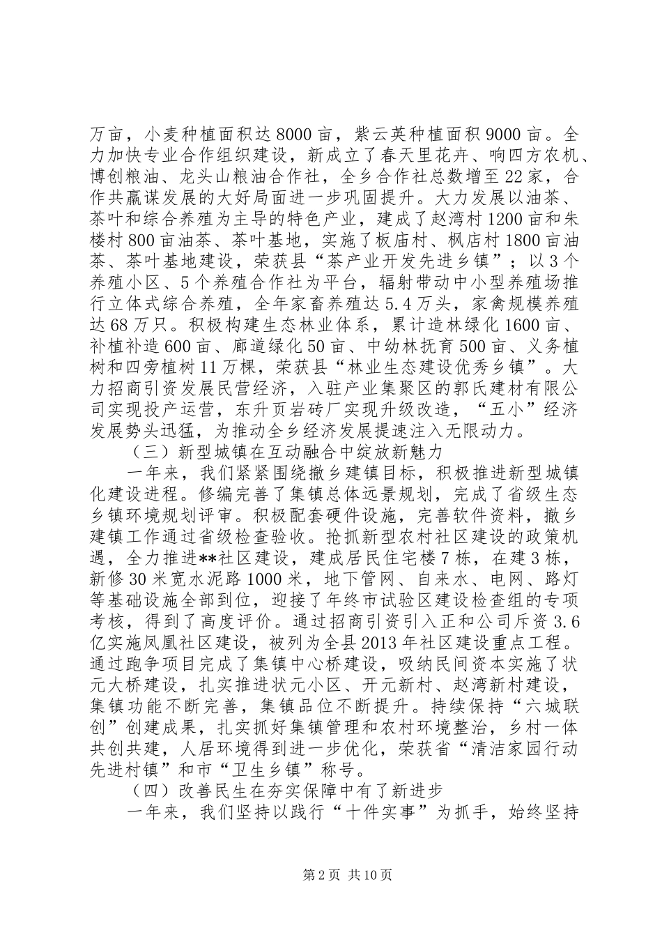 人民代表大会乡长政府工作报告_第2页