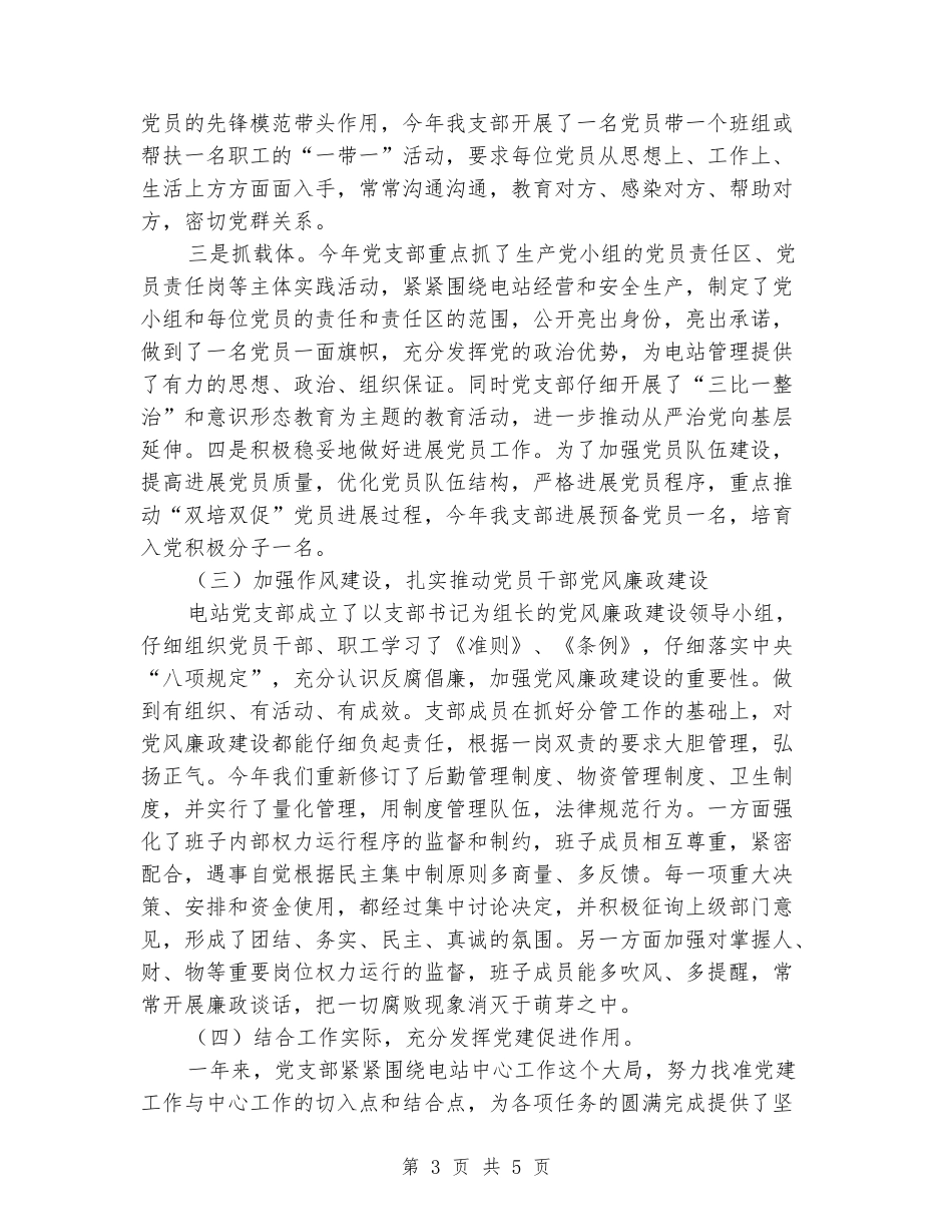 电站党支部工作总结_第3页