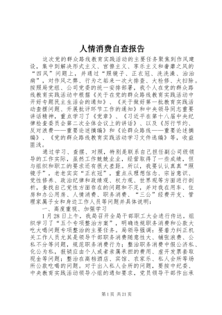 人情消费自查报告