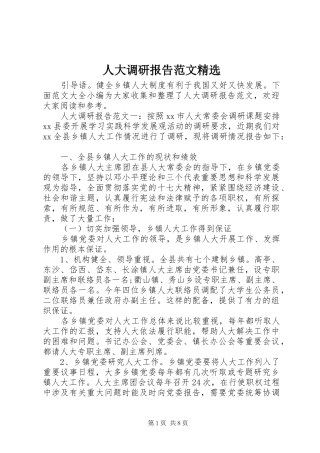 人大调研报告范文精选