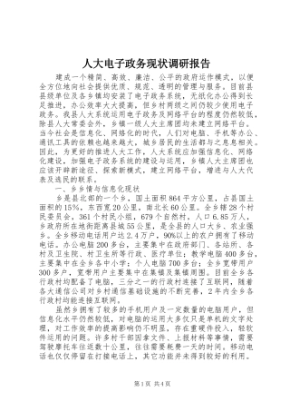人大电子政务现状调研报告