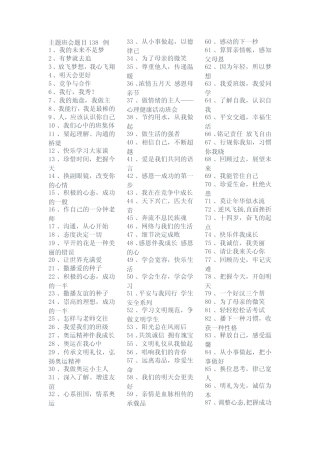 大学生主题班会题目138例