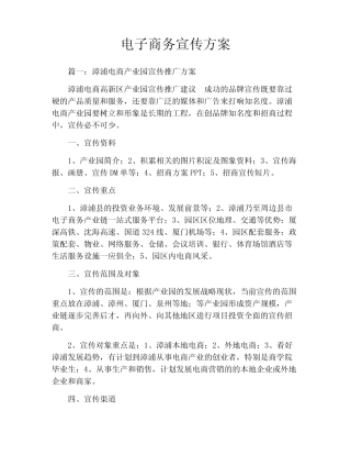 电子商务宣传方案