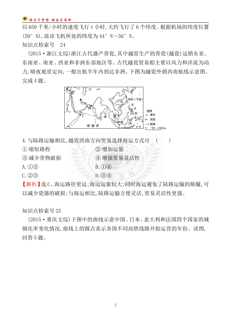 考点10交通运输布局及其影响_第2页