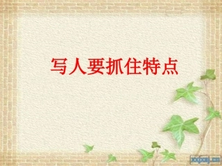 写人抓住特点