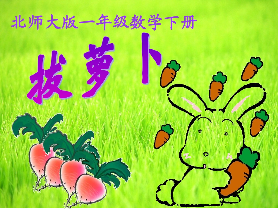 北师大版数学一年级下册《拔萝卜》PPT课件1_第1页