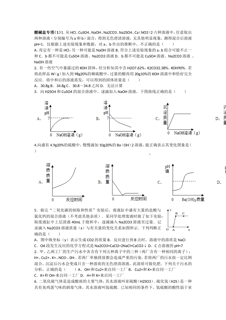 酸碱盐专项（1）_第1页