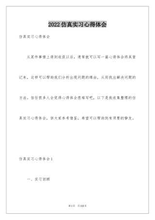 2024仿真实习心得体会_1