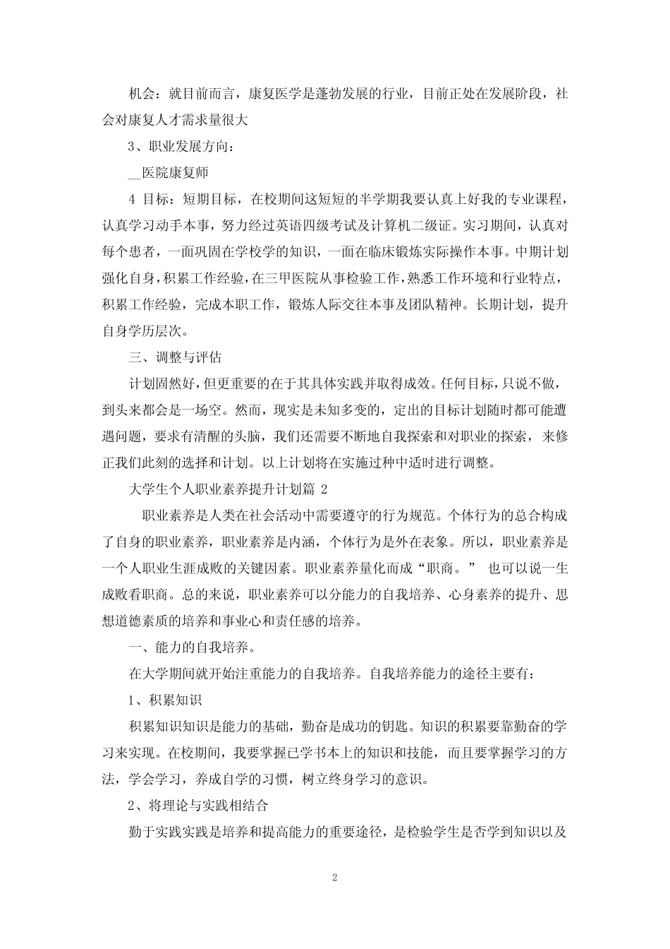 大学生个人职业素养提升计划_第2页