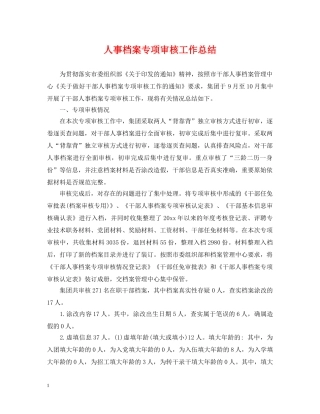 人事档案专项审核工作总结2 