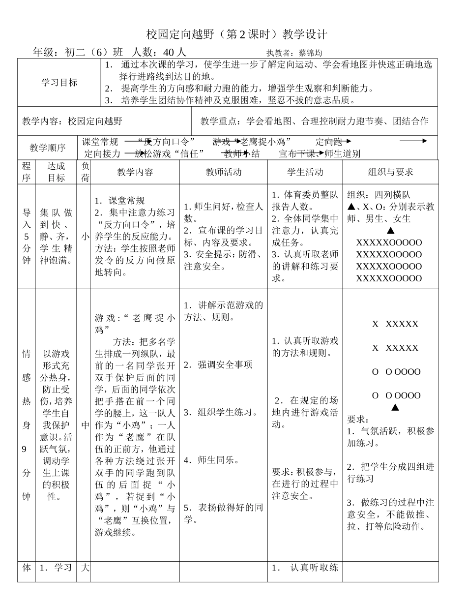 校园定向越野教学设计_第2页