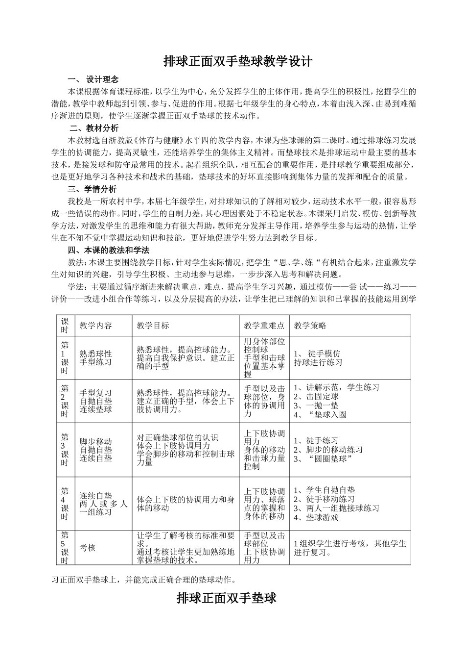 排球正面下手垫球---蒲佳奇_第1页