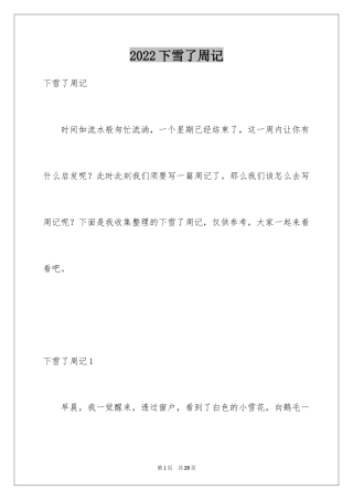 2024下雪了周记_1