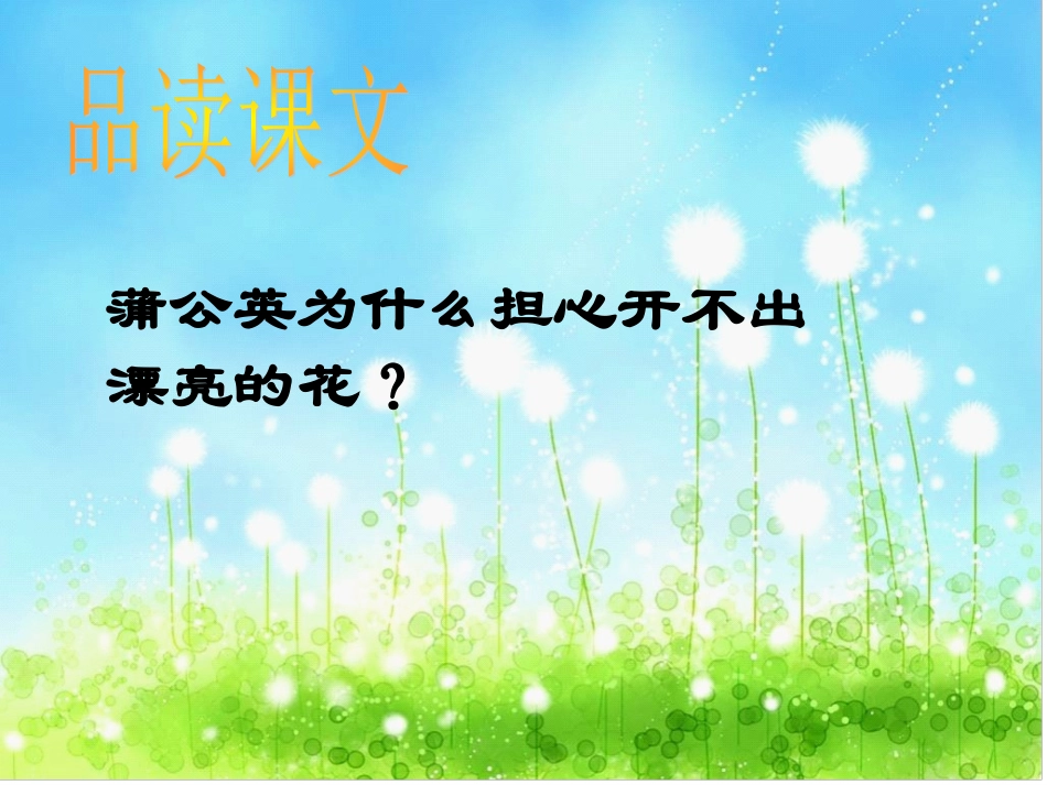 《蒲公英的梦》课件_第3页