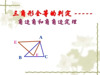 全等三角形的判定3--角边角和角角边(ASA__AAS)定理(2)