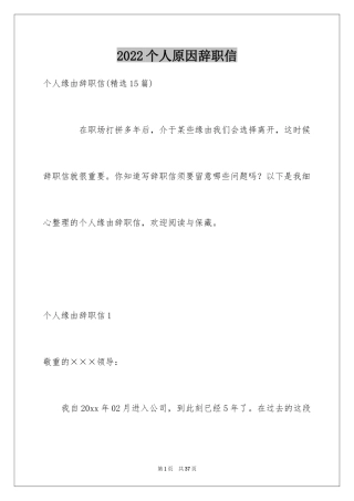 2024个人原因辞职信_102