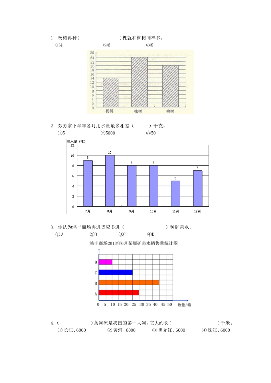 《条形统计图》同步试题_第3页