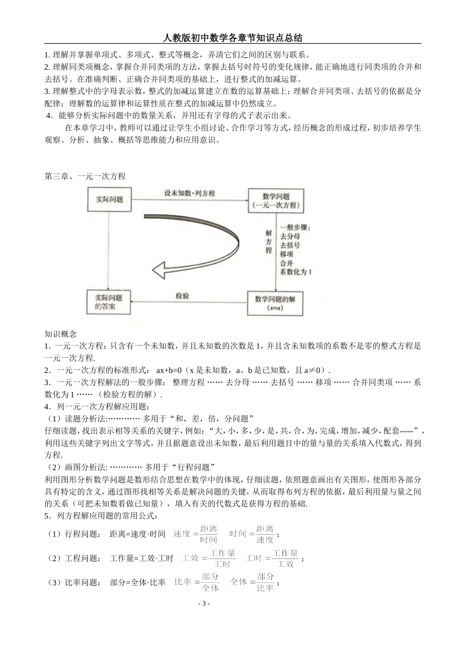 初中数学各章节知识点总结(人教版)_第3页