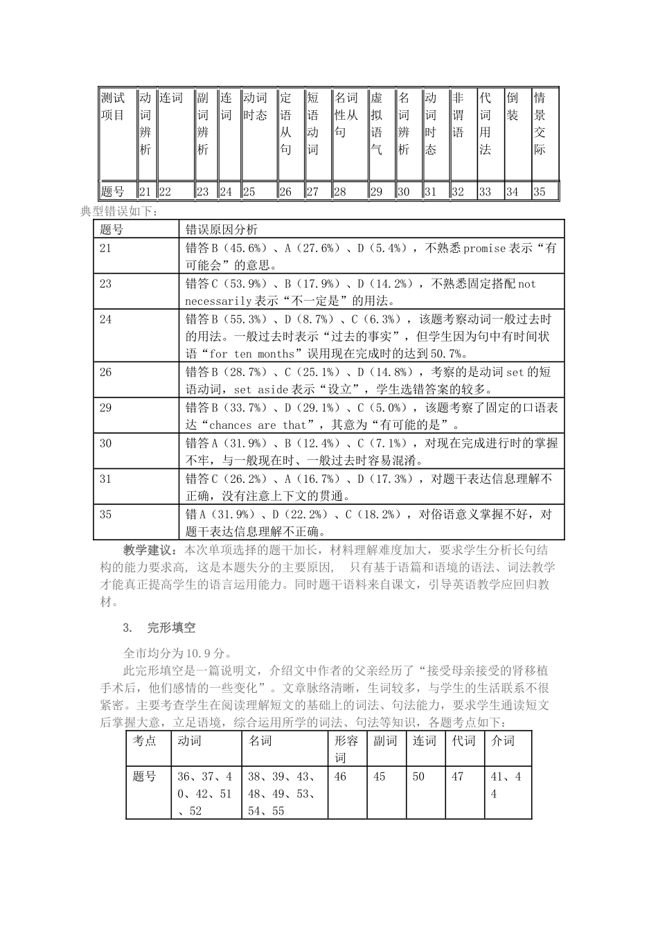高三英语考试质量分析_第2页