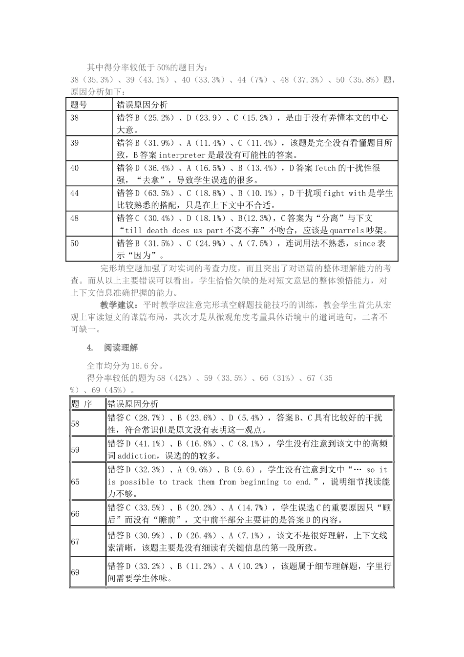 高三英语考试质量分析_第3页
